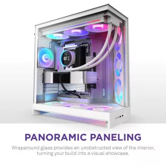 NZXT H9 Flow ARGB dvokomorni ATX / 3xRGB 140mm / 1x 120mm ventilator / steklo / bela
