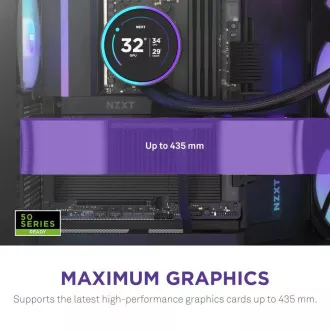 NZXT H9 Flow RGB dvokomorni ATX / 1x140 RGB mm / 1x 120mm RGB ventilator / steklo / črna