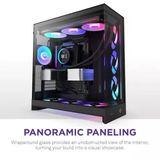NZXT H9 Flow RGB dvokomorni ATX / 1x140 RGB mm / 1x 120mm RGB ventilator / steklo / črna