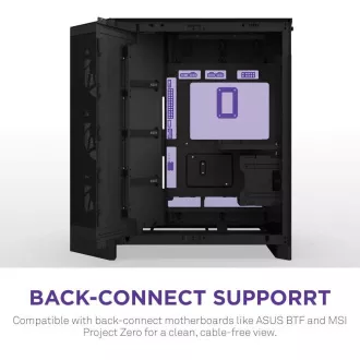 NZXT H9 Flow RGB dvokomorni ATX / 1x140 RGB mm / 1x 120mm RGB ventilator / steklo / črna