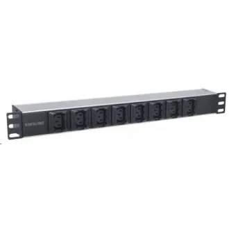 Intellinet PDU distribucijska plošča, 8x vtičnica C13, 1U rack, 2m snemljiv kabel, proti padcu