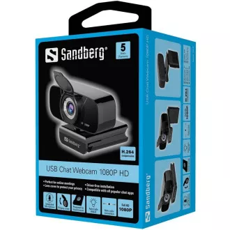 Sandberg Spletna kamera USB Chat 1080p, črna