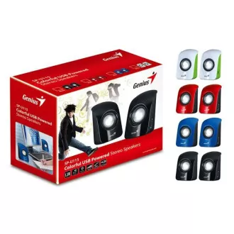 GENIUS zvočnik SP-U115, prenosni zvočnik, napajanje USB, belo-zelen GENIUS zvočnik SP-U115, prenosni zvočnik, napajanje USB, belo-zelen