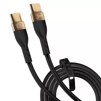 3mk podatkovni kabel - Hiper silikonski kabel C do C 2m 100W, črn 3mk podatkovni kabel - Hiper silikonski kabel C do C 2m 100W, črn
