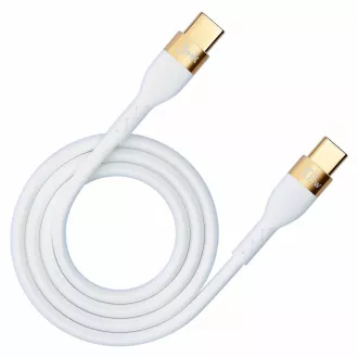 3mk podatkovni kabel - Hiper silikonski kabel C do C 2m 100W, bel 3mk podatkovni kabel - Hiper silikonski kabel C do C 2m 100W, bel