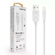 Podatkovni kabel ALIGATOR s podaljšanim priključkom microUSB, 2A, bel