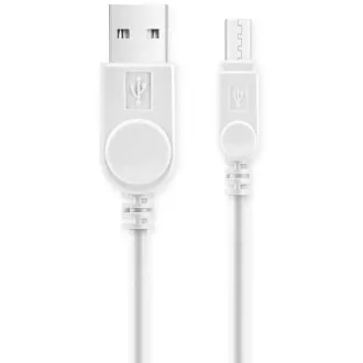 Podatkovni kabel ALIGATOR s podaljšanim priključkom microUSB, 2A, bel