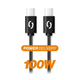 ALIGATOR podatkovni kabel POWER 100W, USB-C/USB-C 5A, dolžina 1, 5 m, črn