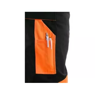 Hlače do pasu CXS SIRIUS BRIGHTON, črno-oranžne, velikost 58