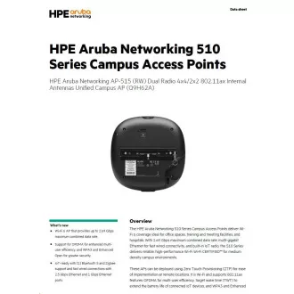 HPE Aruba Networking AP-515 (RW) Dual Radio 4x4/2x2 802.11ax z notranjimi antenami Unified Campus AP RENEW Q9H62A