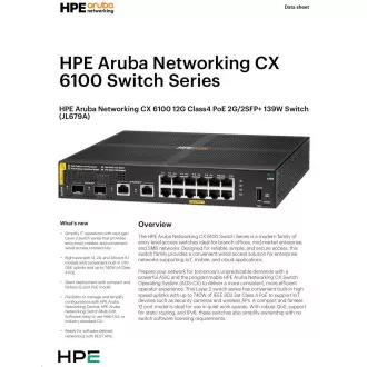 Aruba 6100 12G Class4 PoE 2G/2SFP 139W stikalo JL679A OBNOVITEV Aruba 6100 12G Class4 PoE 2G/2SFP 139W stikalo JL679A OBNOVITEV