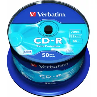 VERBATIM CD-R(50 kosov)Vreteno/Extra zaščita/DL/52x/700MB
