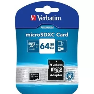 VERBATIM MicroSDXC 64GB Premium, U1   adapter
