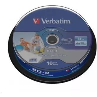VERBATIM BD-R SL Datalife HTL (10 pakiranj)Blu-Ray/vreteno/6x/25 GB s široko možnostjo tiskanja