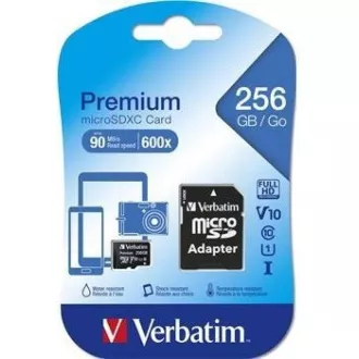 VERBATIM MicroSDXC 256GB Premium, U1   adapter