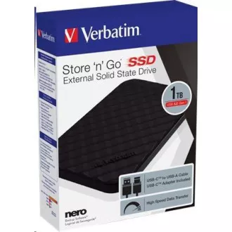 VERBATIM Zunanji SSD 1TB Store ´n´ Go Portable USB3.2 Gen 1, črn