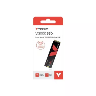 VERBATIM SSD Vi3000 Notranji SSD PCIe NVMe M.2 256 GB, W 1300/ R 3300 MB/s VERBATIM SSD Vi3000 Notranji SSD PCIe NVMe M.2 256 GB, W 1300/ R 3300 MB/s