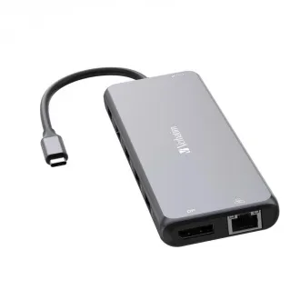 VERBATIM Vozlišče USB-C Pro Multiport 13 portov, 6x USB-A, 2x USB-C, 2x HDMI, DP, RJ45, 3,5mm Jack audio, siva