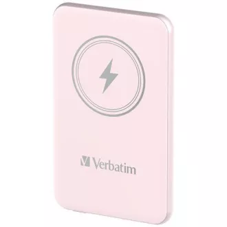 VERBATIM Powerbank Charge 'n' Go, magnetna, 5000 mAh, USB-C, roza