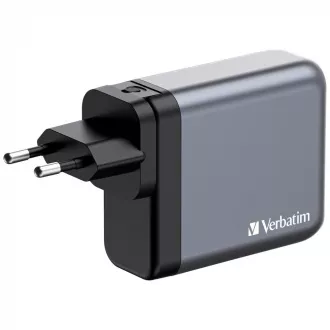 VERBATIM GaN GNC-100 omrežni polnilnik, 100 W, 3x USB-C, 1x USB