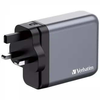 VERBATIM GaN GNC-100 omrežni polnilnik, 100 W, 3x USB-C, 1x USB