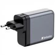 VERBATIM GaN omrežni polnilnik GNC-240, 240 W, 3x USB-C, 1x USB