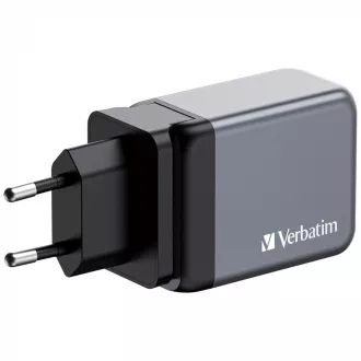 VERBATIM GaN omrežni polnilec GNC-65, 65W, 2x USB-C, 1x USB VERBATIM GaN omrežni polnilec GNC-65, 65W, 2x USB-C, 1x USB