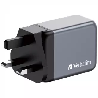 VERBATIM GaN omrežni polnilec GNC-65, 65W, 2x USB-C, 1x USB VERBATIM GaN omrežni polnilec GNC-65, 65W, 2x USB-C, 1x USB