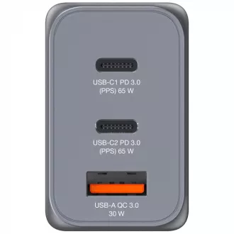 VERBATIM GaN omrežni polnilec GNC-65, 65W, 2x USB-C, 1x USB VERBATIM GaN omrežni polnilec GNC-65, 65W, 2x USB-C, 1x USB