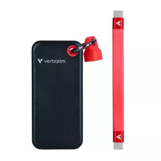 VERBATIM Zunanji SSD disk 1 TB Pocket USB3.2 Gen 2, črna/rdeča VERBATIM Zunanji SSD disk 1 TB Pocket USB3.2 Gen 2, črna/rdeča