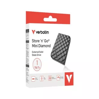 VERBATIM Zunanji SSD disk 512 GB Store 'n' Go Mini Diamond, USB-C, črn VERBATIM Zunanji SSD disk 512 GB Store 'n' Go Mini Diamond, USB-C, črn