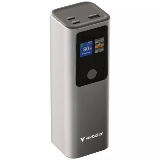 VERBATIM Powerbank Charge 'n' Go, 27000 mAh, 2x USB-C 140W, 1x USB-A 18W, siva