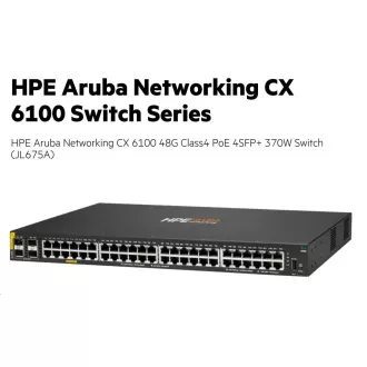 HPE Aruba Networking CX 6100 48G Class4 PoE 4SFP  370W Switch RENEW JL675A