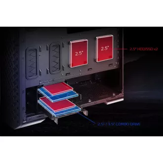 ADATA XPG ohišje DEFENDER PRO Mid-Tower, brez napajalnika, 3x 120mm ARGB ventilator, črno