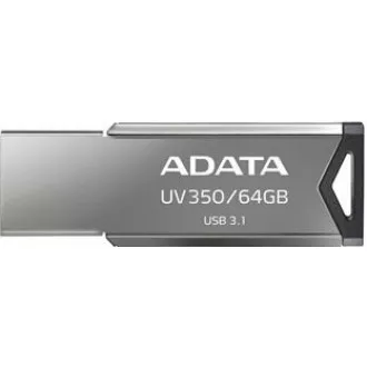 ADATA Flash disk 64 GB UV350, USB 3.2 Dash Drive, temno srebrna kovinska tekstura ADATA Flash disk 64 GB UV350, USB 3.2 Dash Drive, temno srebrna kovinska tekstura