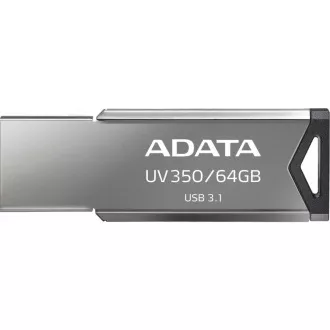 ADATA Flash disk 64 GB UV350, USB 3.2 Dash Drive, temno srebrna kovinska tekstura ADATA Flash disk 64 GB UV350, USB 3.2 Dash Drive, temno srebrna kovinska tekstura