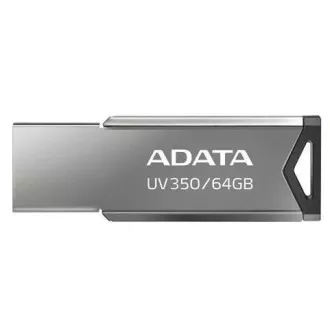ADATA Flash disk 64 GB UV350, USB 3.2 Dash Drive, temno srebrna kovinska tekstura ADATA Flash disk 64 GB UV350, USB 3.2 Dash Drive, temno srebrna kovinska tekstura