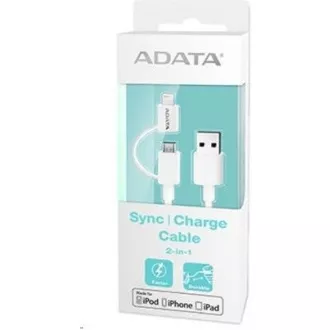 ADATA Sync & Charge Lightning kabel - USB A 2.0, 100 cm, plastičen, bel