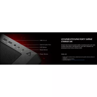 ADATA XPG ohišje STARKER AIR Mid-Tower, brez napajalnika, 1x 120mm   1x 120mm ARGB, črno