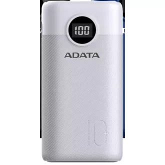 ADATA PowerBank AP10000 - zunanja baterija za mobilni telefon/tablico 10000 mAh, bela (37Wh) USB-C ADATA PowerBank AP10000 - zunanja baterija za mobilni telefon/tablico 10000 mAh, bela (37Wh) USB-C