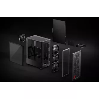 ADATA XPG ohišje VALOR AIR Mid-Tower, brez napajalnika, 4x 120mm ventilator, črno