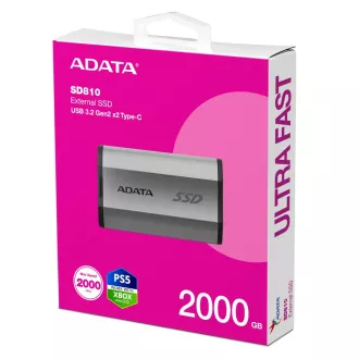 ADATA zunanji SSD 2TB SD810 USB 3.2 USB-C, srebrn
