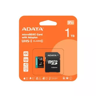 ADATA MicroSDXC kartica 1TB Premier Pro UHS-I V30S (R:100/W:80 MB/s)   adapter SD