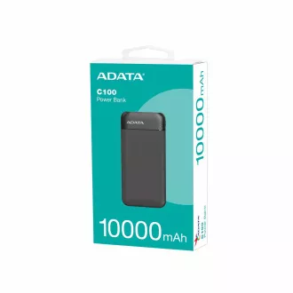 ADATA powerbank C100, 10000 mAh, črna