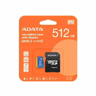 ADATA MicroSDXC kartica 512GB Premier UHS-I C10 V10 (R:100/W:25 MB/s)   SD adapter