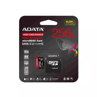 ADATA MicroSDXC kartica 256GB High Endurance UHS-I C10 V30 A2 (R:100/W:85 MB/s)   SD adapter