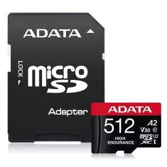 ADATA MicroSDXC kartica 512GB High Endurance UHS-I C10 V30 A2 (R:100/W:85 MB/s)   SD adapter