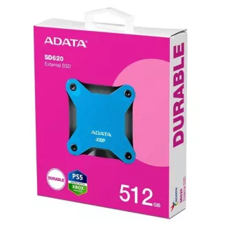 ADATA zunanji SSD 512 GB SD620, USB Micro-B, USB 3.2 Gen 2, R:520/W:460MB/s, modra