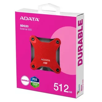 ADATA zunanji SSD 512 GB SD620, USB Micro-B, USB 3.2 Gen 2, R:520/W:460MB/s, rdeča