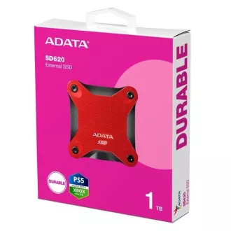 ADATA zunanji SSD 1TB SD620, USB Micro-B, USB 3.2 Gen 2, R:520/W:460MB/s, rdeč